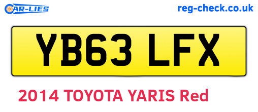 YB63LFX are the vehicle registration plates.