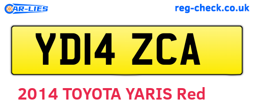 YD14ZCA are the vehicle registration plates.