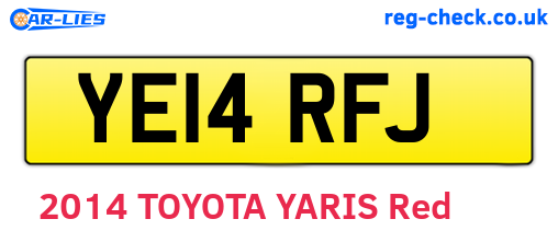 YE14RFJ are the vehicle registration plates.