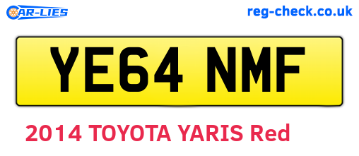 YE64NMF are the vehicle registration plates.