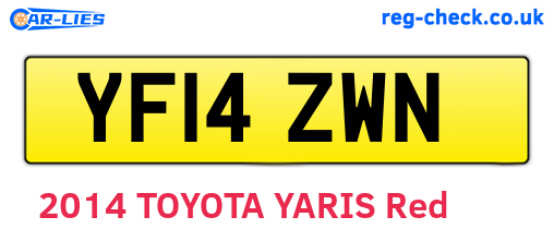 YF14ZWN are the vehicle registration plates.