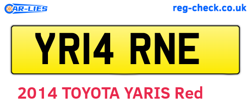 YR14RNE are the vehicle registration plates.