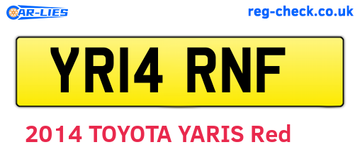 YR14RNF are the vehicle registration plates.