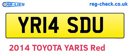 YR14SDU are the vehicle registration plates.