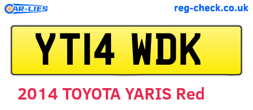 YT14WDK are the vehicle registration plates.