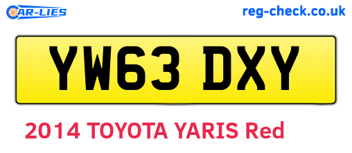 YW63DXY are the vehicle registration plates.