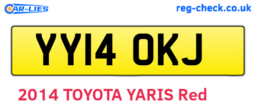 YY14OKJ are the vehicle registration plates.