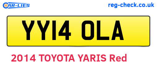 YY14OLA are the vehicle registration plates.