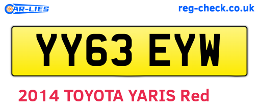 YY63EYW are the vehicle registration plates.