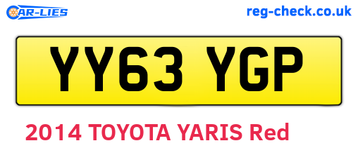 YY63YGP are the vehicle registration plates.