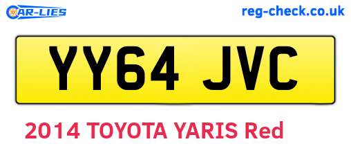 YY64JVC are the vehicle registration plates.