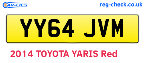 YY64JVM are the vehicle registration plates.