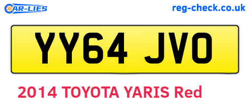 YY64JVO are the vehicle registration plates.
