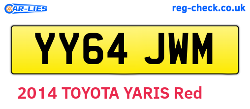 YY64JWM are the vehicle registration plates.