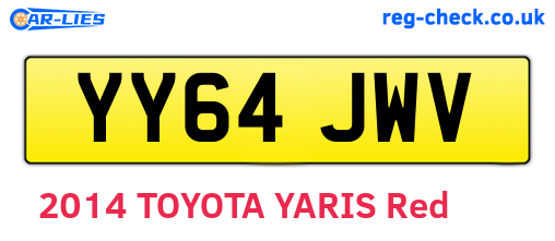 YY64JWV are the vehicle registration plates.