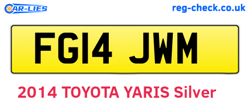 FG14JWM are the vehicle registration plates.