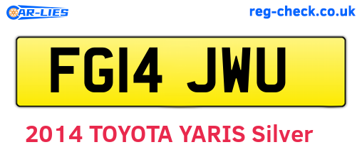 FG14JWU are the vehicle registration plates.