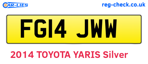 FG14JWW are the vehicle registration plates.
