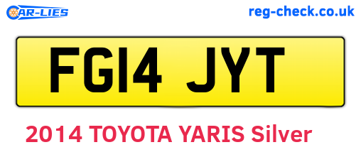FG14JYT are the vehicle registration plates.