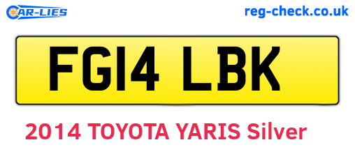 FG14LBK are the vehicle registration plates.