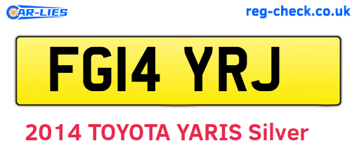 FG14YRJ are the vehicle registration plates.