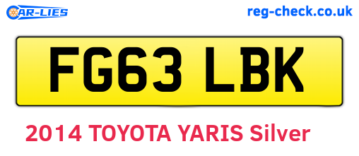 FG63LBK are the vehicle registration plates.