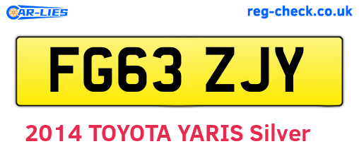 FG63ZJY are the vehicle registration plates.