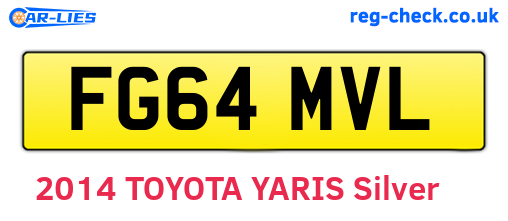 FG64MVL are the vehicle registration plates.