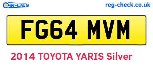 FG64MVM are the vehicle registration plates.