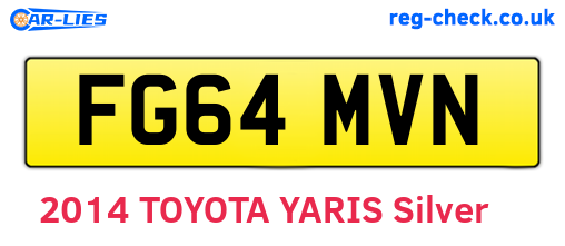 FG64MVN are the vehicle registration plates.