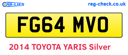 FG64MVO are the vehicle registration plates.