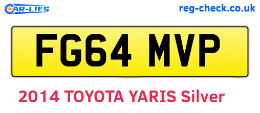 FG64MVP are the vehicle registration plates.