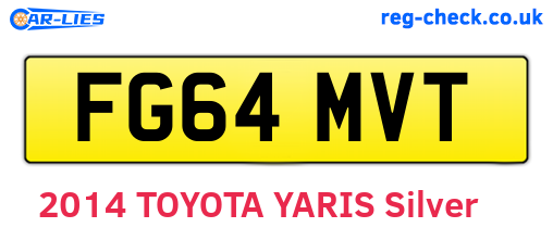 FG64MVT are the vehicle registration plates.