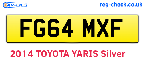 FG64MXF are the vehicle registration plates.