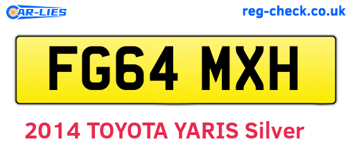 FG64MXH are the vehicle registration plates.