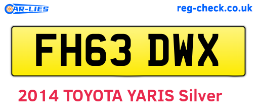FH63DWX are the vehicle registration plates.