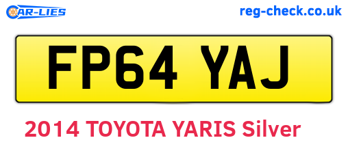 FP64YAJ are the vehicle registration plates.