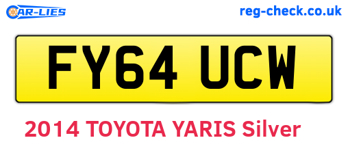 FY64UCW are the vehicle registration plates.