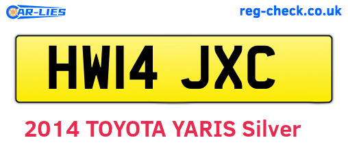 HW14JXC are the vehicle registration plates.