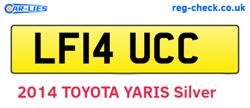 LF14UCC are the vehicle registration plates.