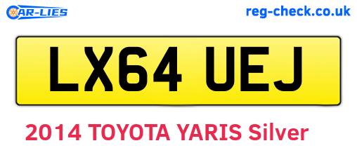 LX64UEJ are the vehicle registration plates.