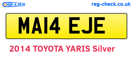 MA14EJE are the vehicle registration plates.