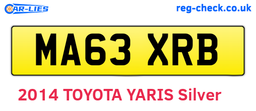 MA63XRB are the vehicle registration plates.