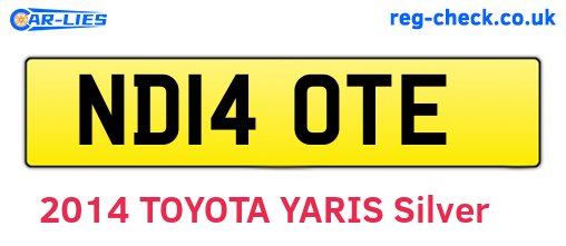 ND14OTE are the vehicle registration plates.