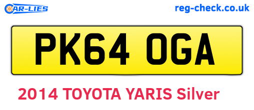 PK64OGA are the vehicle registration plates.