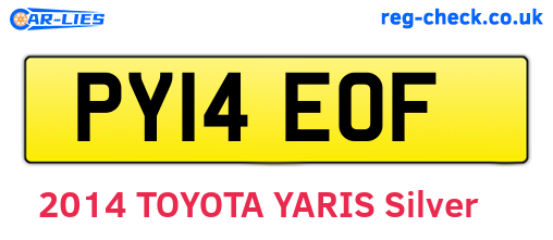 PY14EOF are the vehicle registration plates.