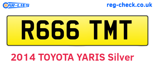 R666TMT are the vehicle registration plates.