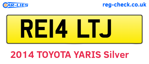RE14LTJ are the vehicle registration plates.