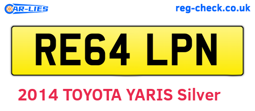 RE64LPN are the vehicle registration plates.