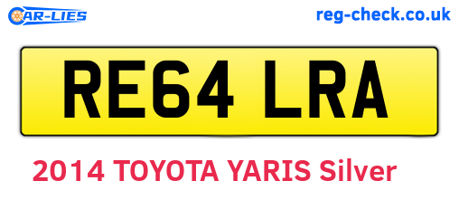 RE64LRA are the vehicle registration plates.